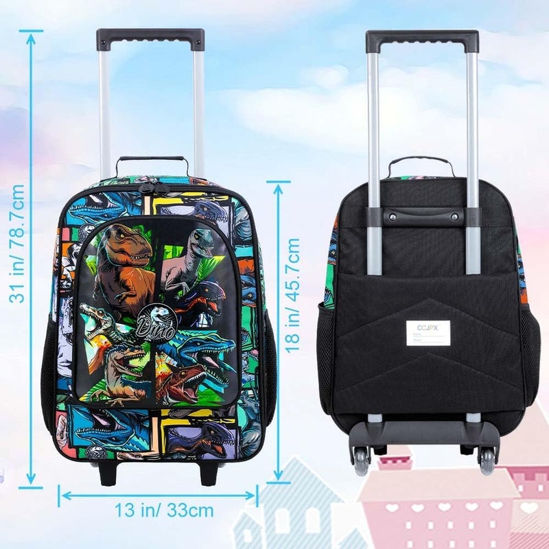 WZLVO Kids Luggage for Boys and Girls, Cute Dinosaur Unicorn Rolling Wheels Suitcase for Toddler Children - Image 4